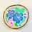 Thumbnail: Original Hand Painted Wood Slice-Blue and Purple Flowers