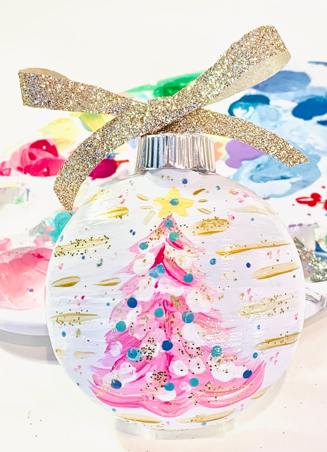 Pink Christmas tree on white ✰SOLD ✰