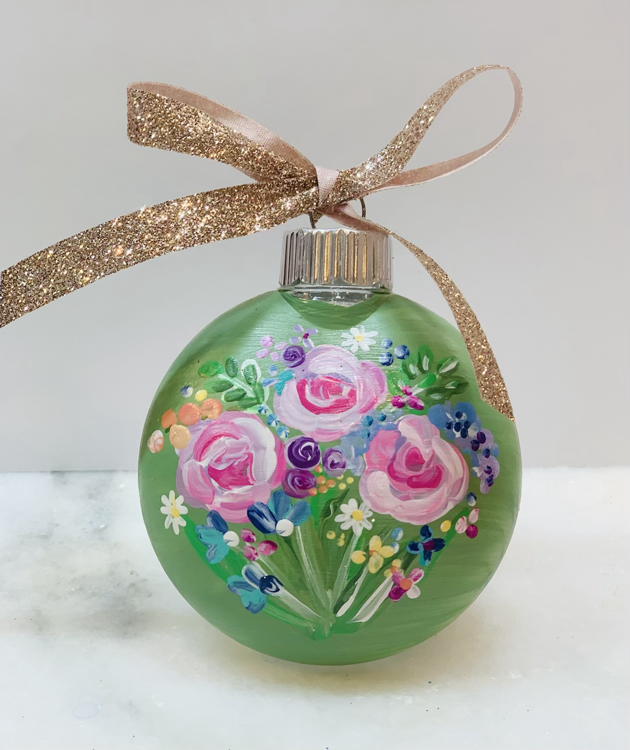 Floral Bouquet on Green Background ✰ s o l d ✰