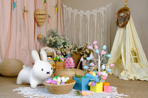easter theme scene for photo shooting in studio