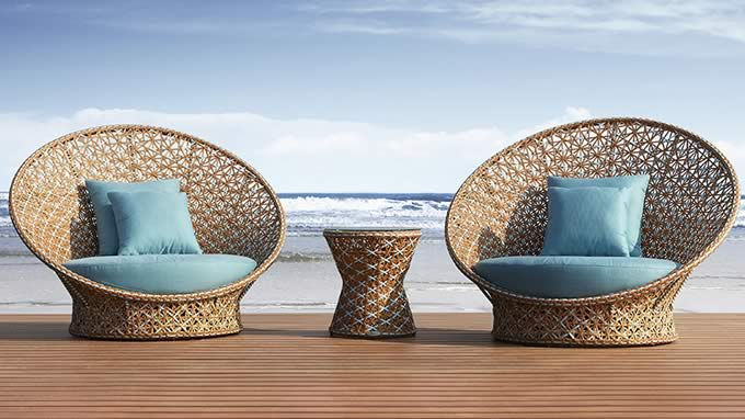 Conjunto de aluminio y ratan