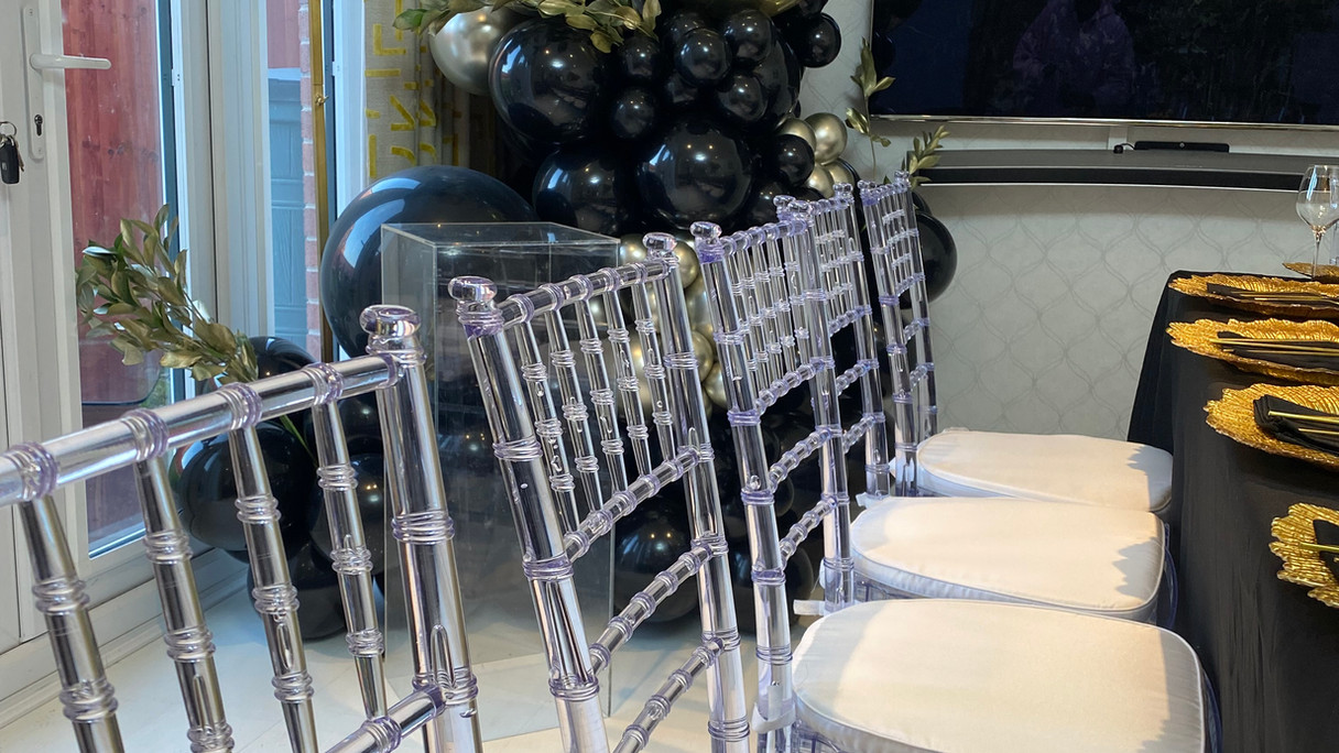 Private dinner , black and Gold  , jii events, manchester luxury even