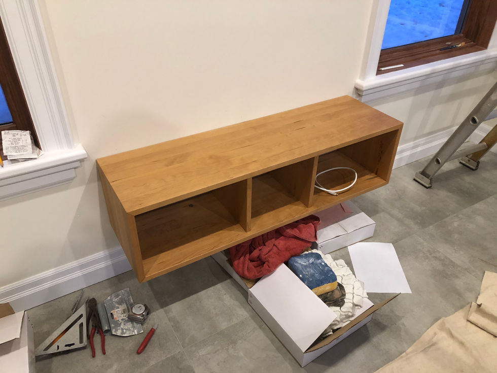 Floating cherry tv console