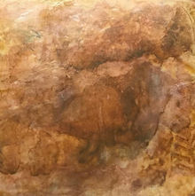 Untitled, 2020. Mixed Media with encaustic
monotypes and graphite on rice paper 9.5” x 13”.