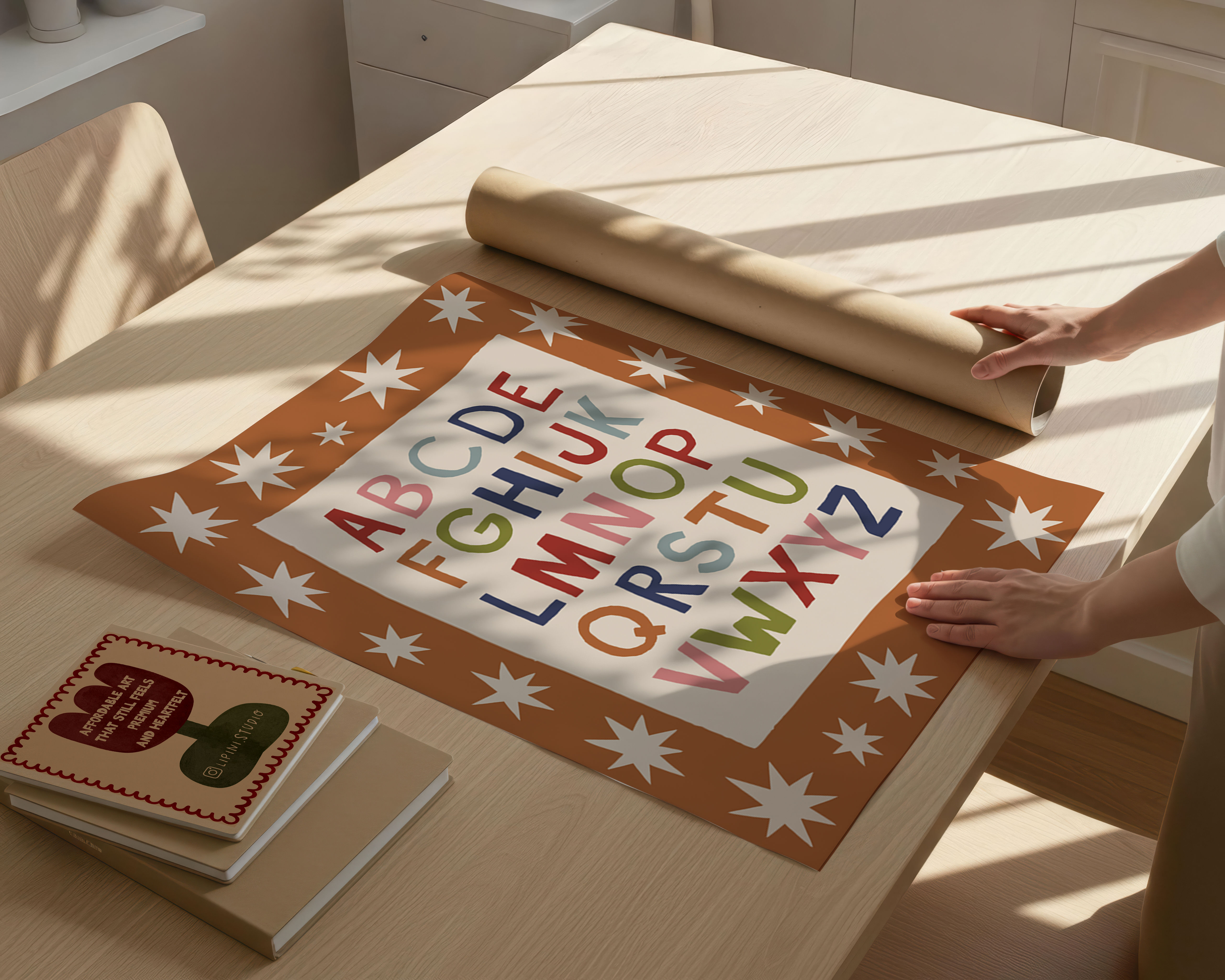 Colorful Alphabet Print | Retro Playroom Wall Art | Playroom Decor