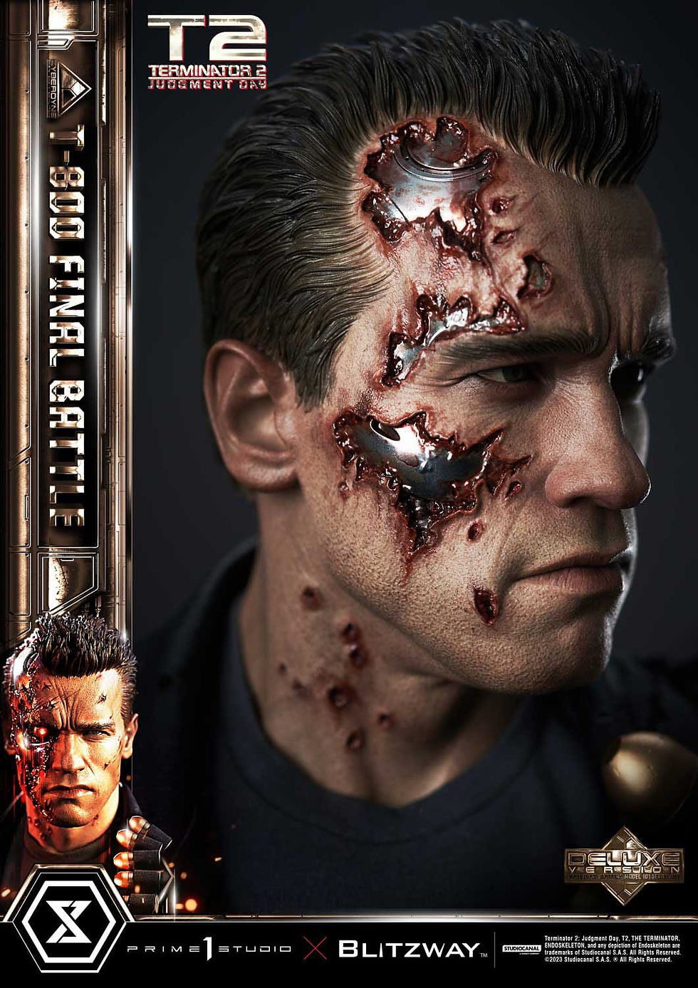 Thumbnail: Terminator 2 Museum Masterline  1/3 T-800 Final Battle DELUXE BONUS Version 75cm