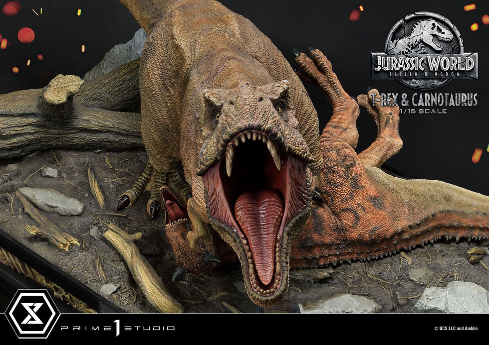 Miniatura: Jurassic World: Fallen Kingdom Statue 1/15 T-Rex & Carnotaurus 90 cm