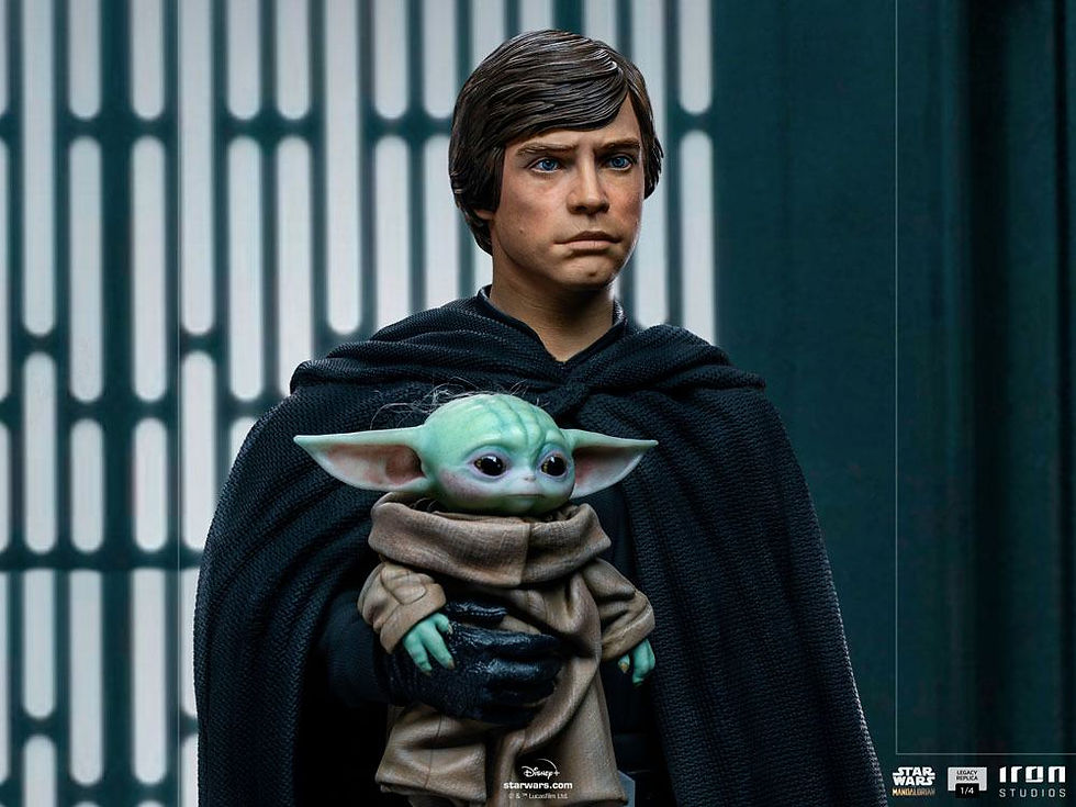 Miniatura: Star Wars The Mandalorian 1/4 Luke Skywalker, R2-D2 & Grog