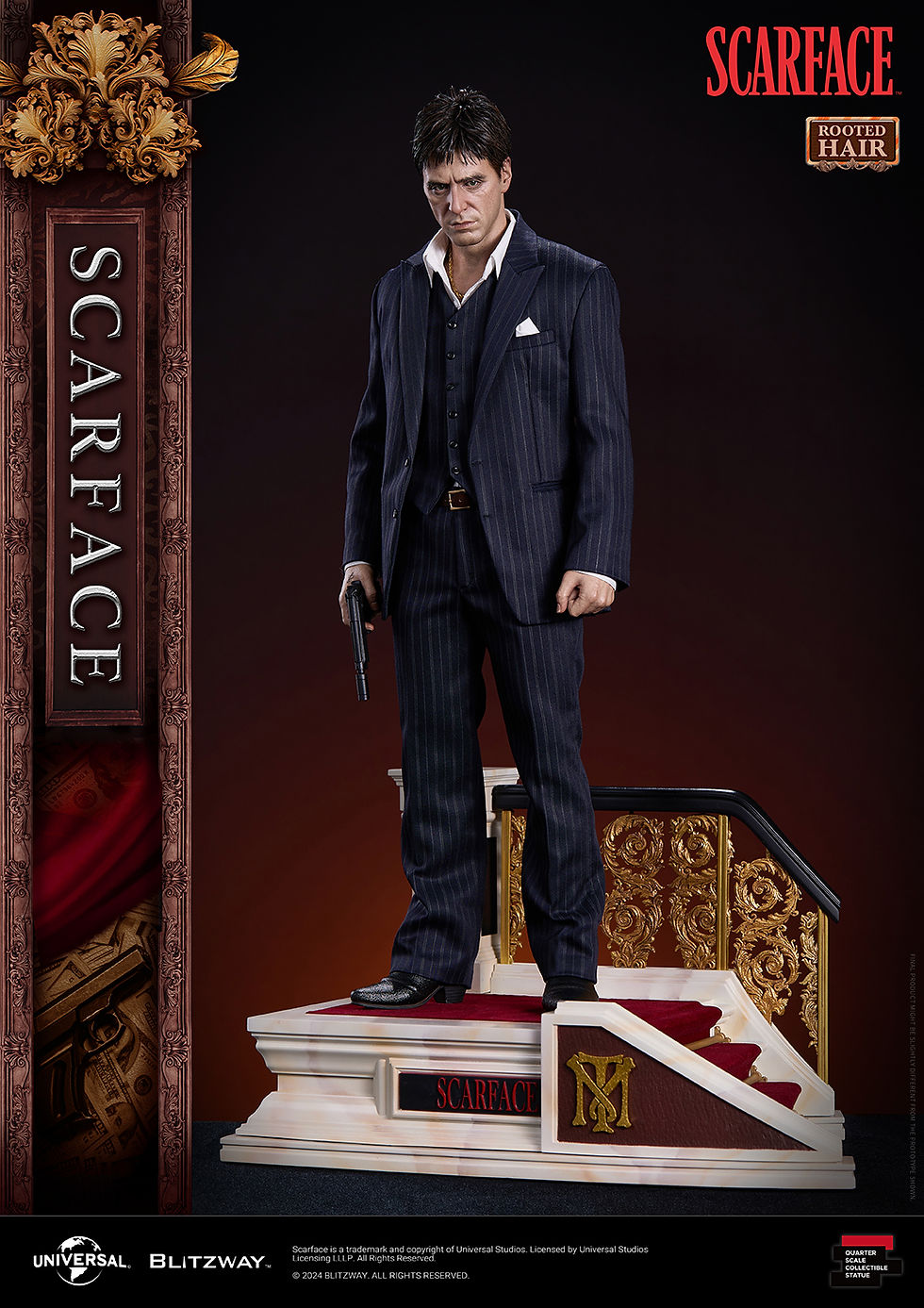 Miniatura: Blitzway Scarface 1/4 Tony Montana Rooted Hair Version 53 cm