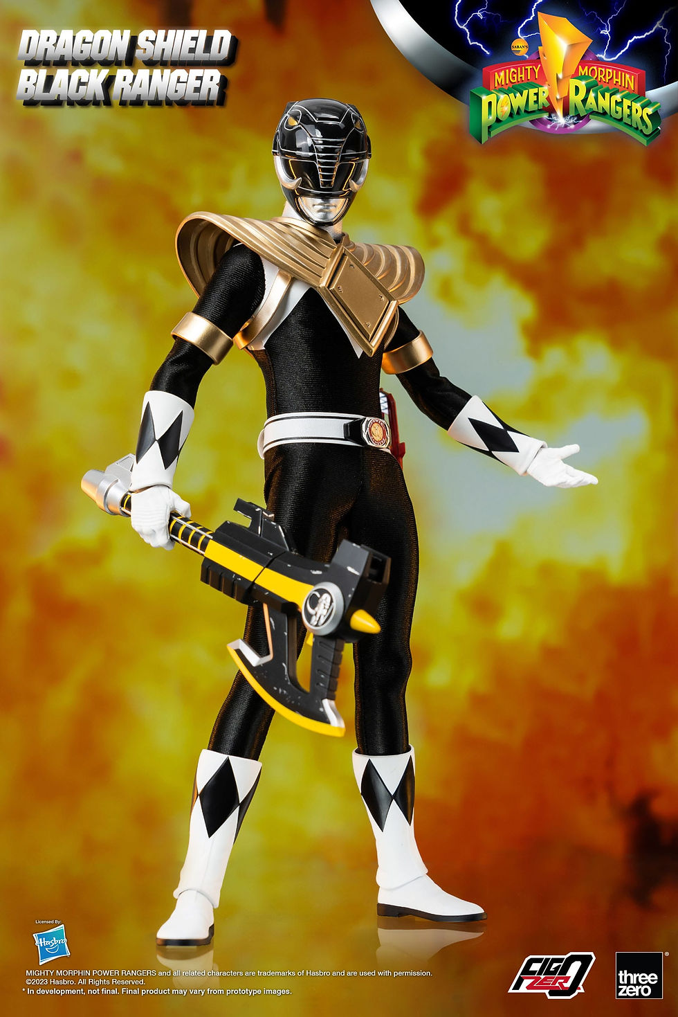 Miniatura: Mighty Morphin Power Rangers FigZero Action Figure 1/6 Dragon Shield Black Range