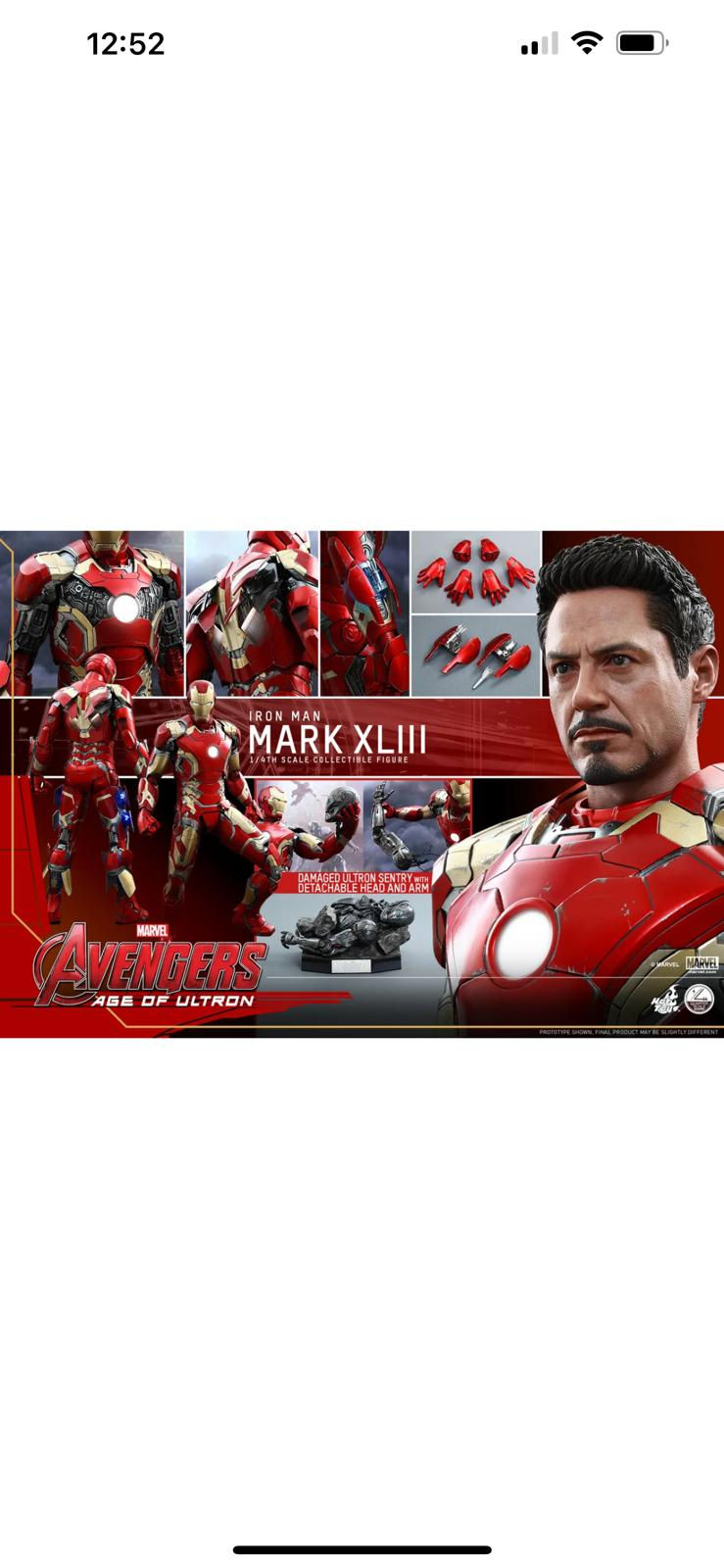 Thumbnail: Avengers: Age Of Ultron 1/4 Iron Man Mark XLII  MMS165