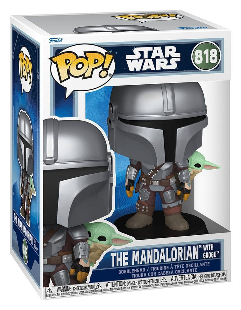 Star Wars: The MandalorianPOP! Vinyl Figure 818 The Mandalorian with Grogu 9 cm