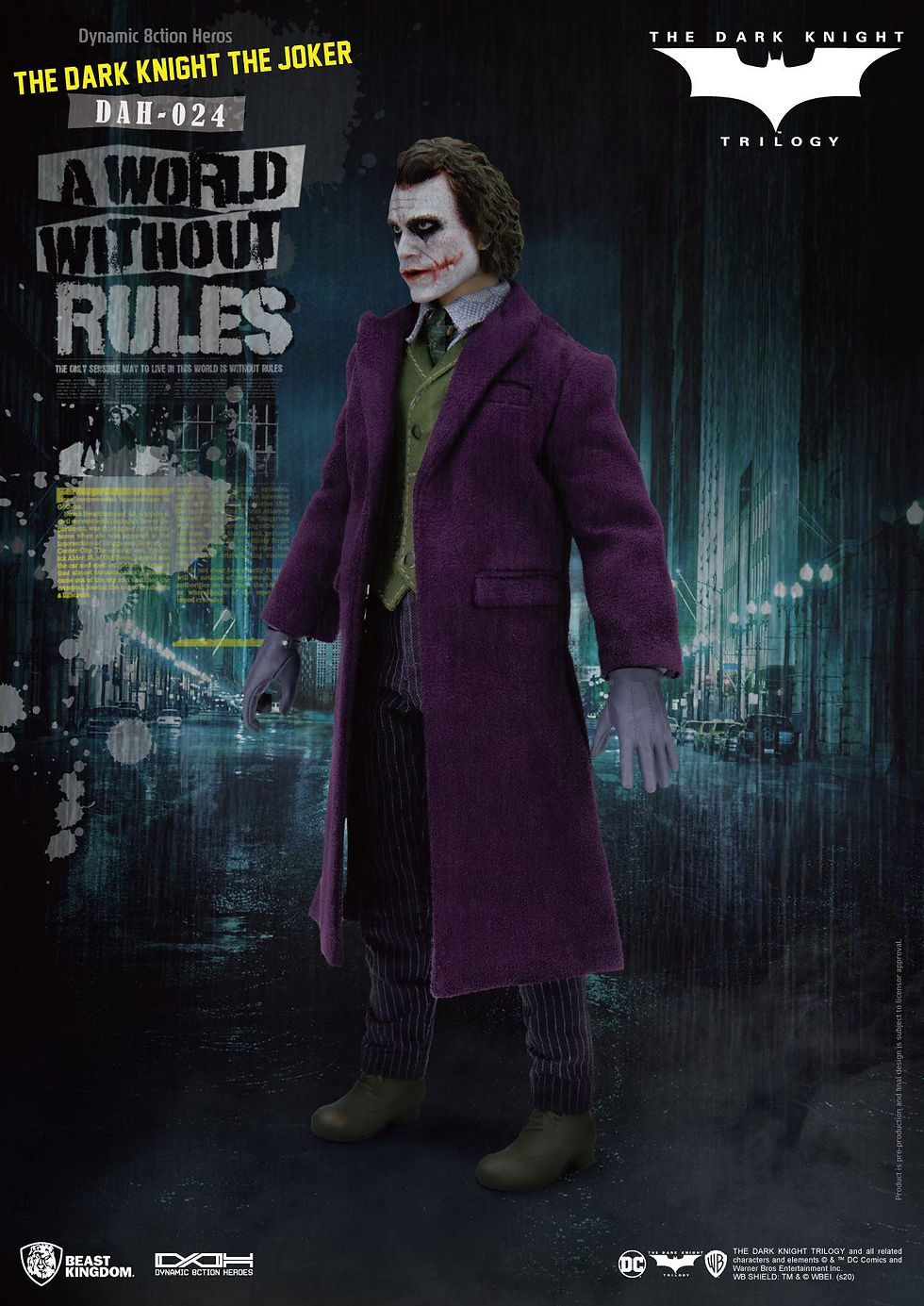 Miniatura: Batman The Dark Knight Dynamic 8ction Heroes Action Figure 1/9 The Joker 21 cm
