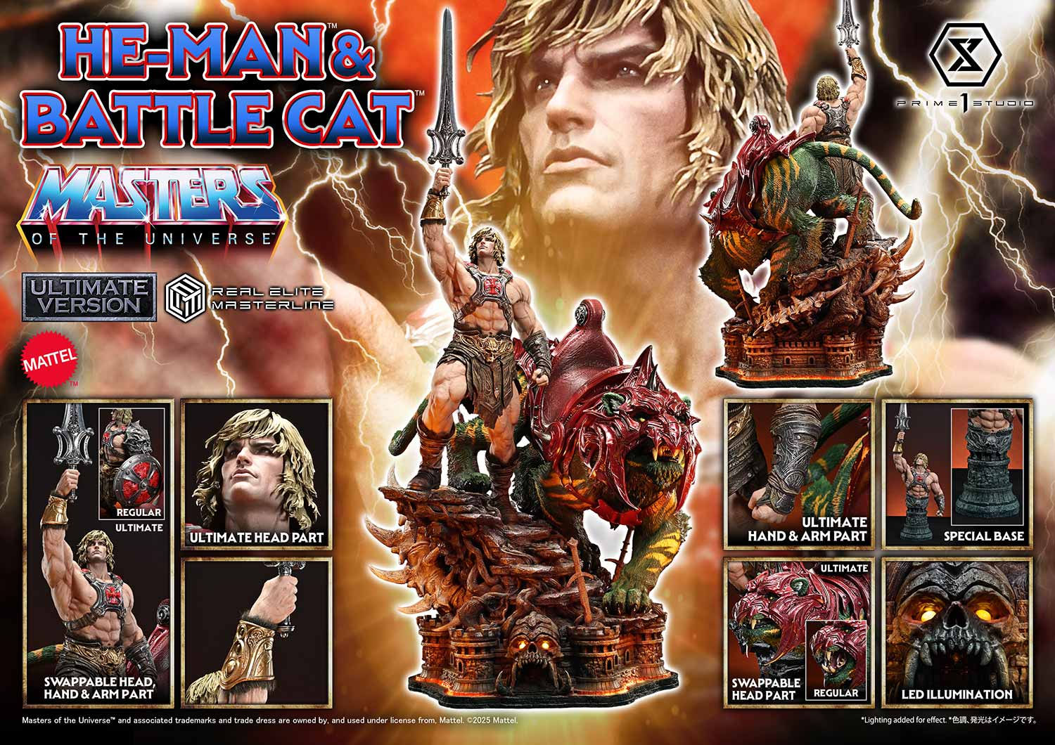 Masters of the Universe 1/4 He-Man & Battle cat  Ultimate BONUS Ver REMMOU-01UTS