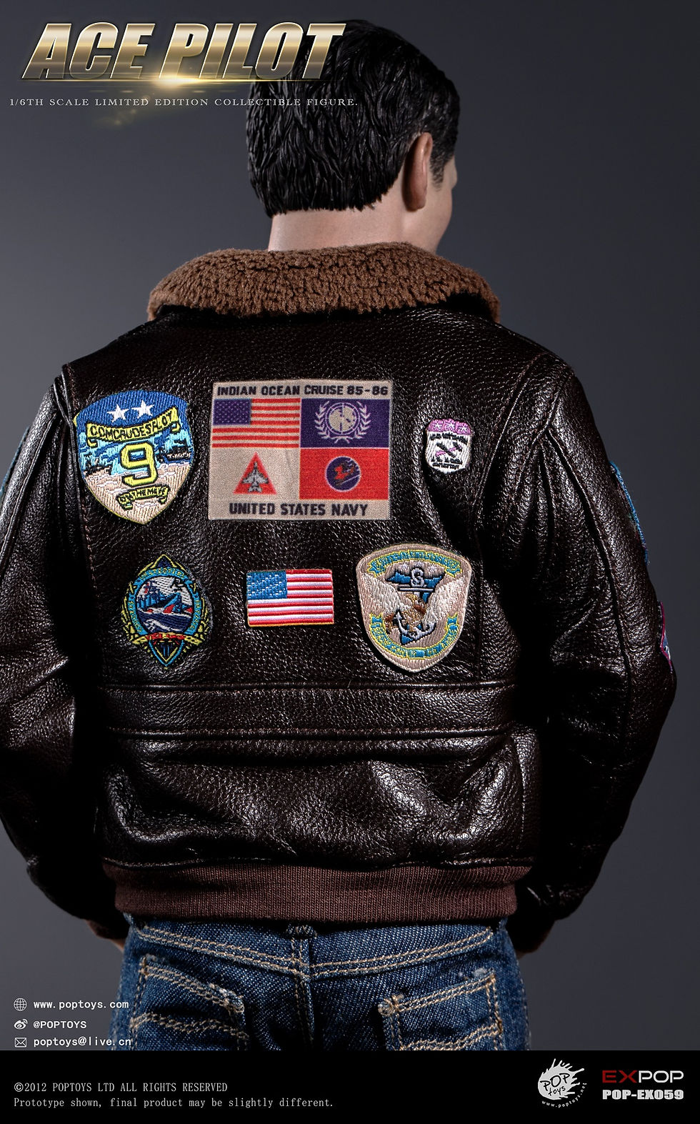 Thumbnail: PopToys Ace Pilot Jacket Version 1/6 Top Gun Maverick EX059