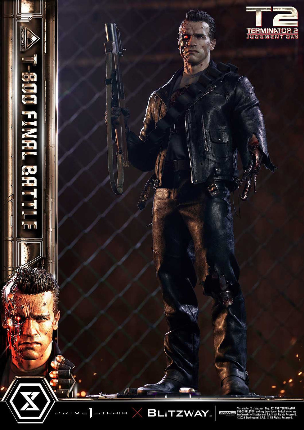 Miniatura: Terminator 2 Museum Masterline 1/3 T-800 Final Battle REGULAR Version 75 cm