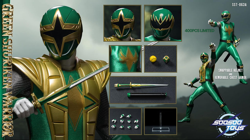 Thumbnail: SooSoo Toys (SST063A) 1/6 Scale Green Shuriken Warrior Figure