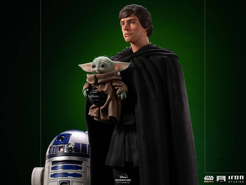 Miniatura: Star Wars The Mandalorian 1/4 Luke Skywalker, R2-D2 & Grog