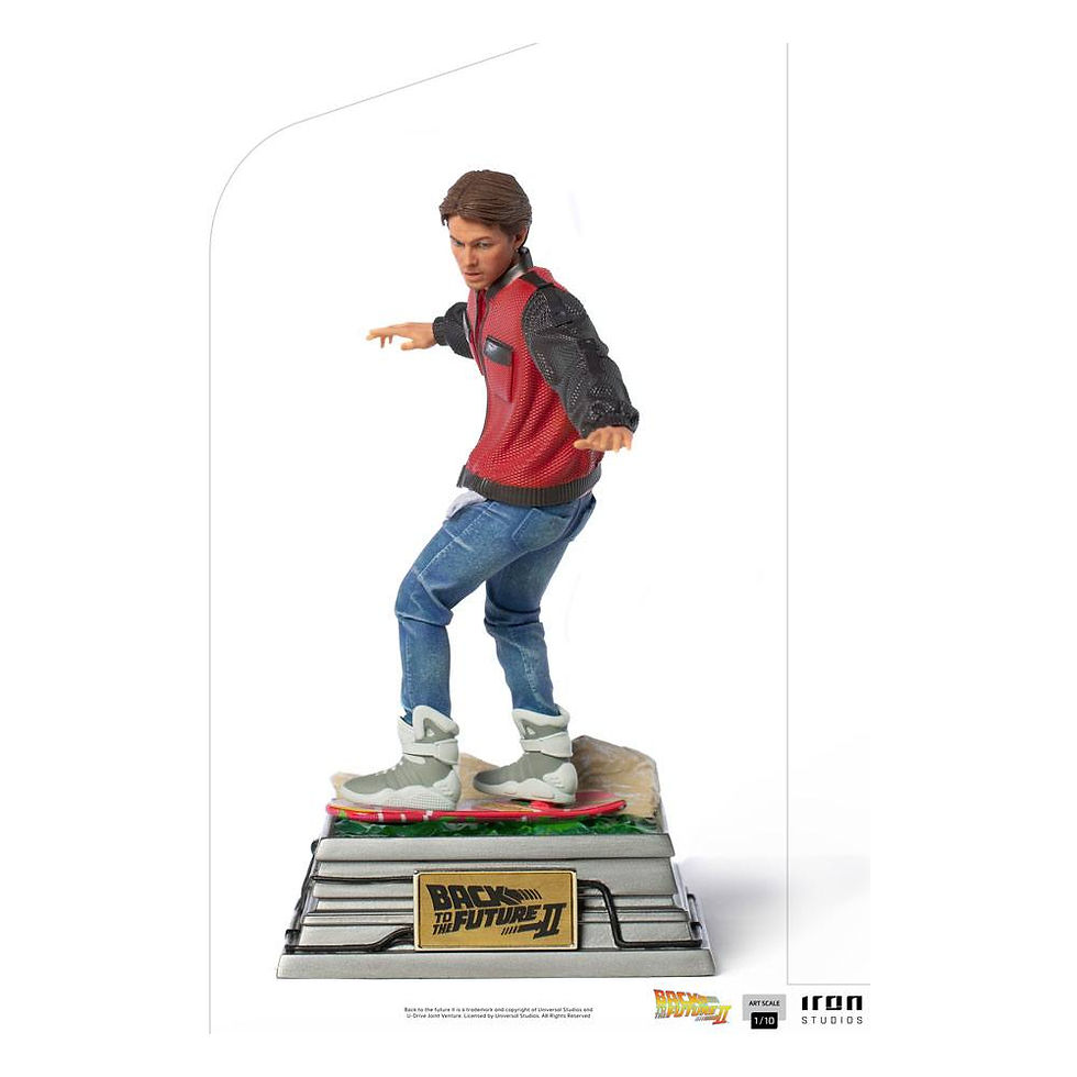 Miniatura: Back to the Future II Art Scale 1/10 Marty McFly on Hoverboard 22 cm by Iron Stu