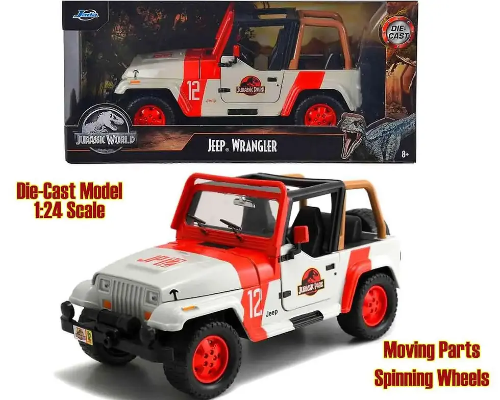 Miniatura: Jurassic Park 1992 Jeep Wrangler Yj Sahara 1/24 Die-cast Model