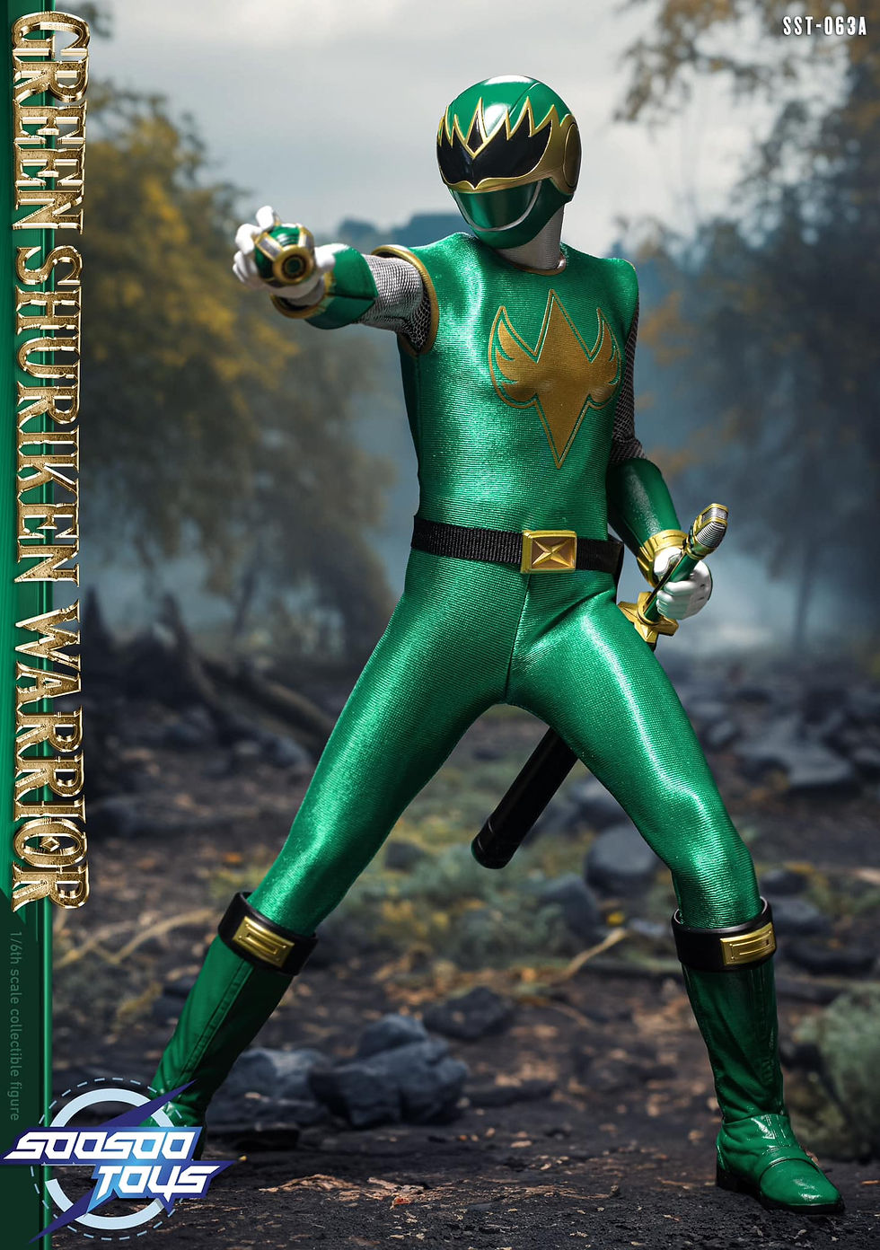Thumbnail: SooSoo Toys (SST063A) 1/6 Scale Green Shuriken Warrior Figure