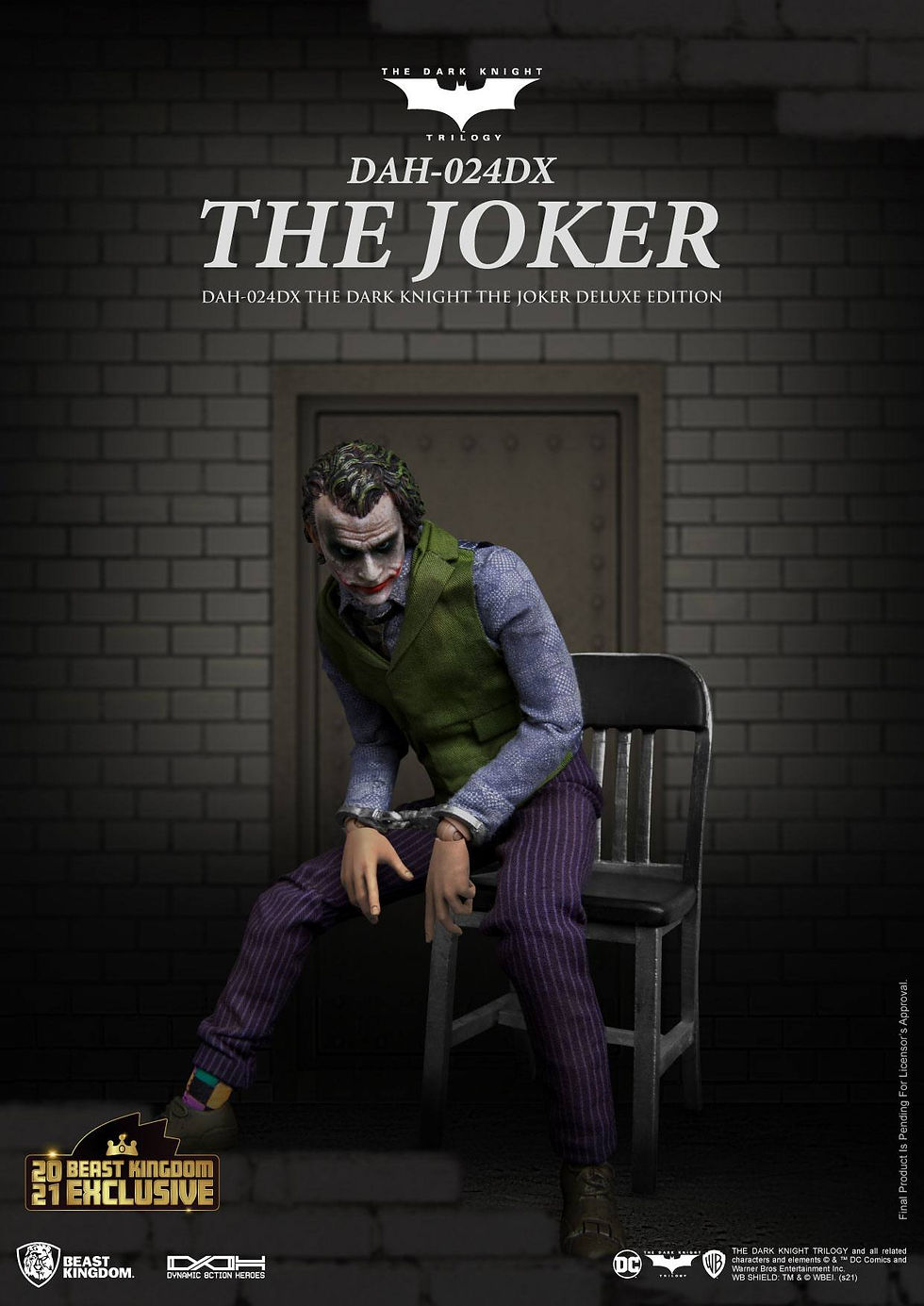 Miniatura: Batman The Dark Knight Dynamic 8ction Heroes  1/9 The Joker Deluxe Version 21 cm
