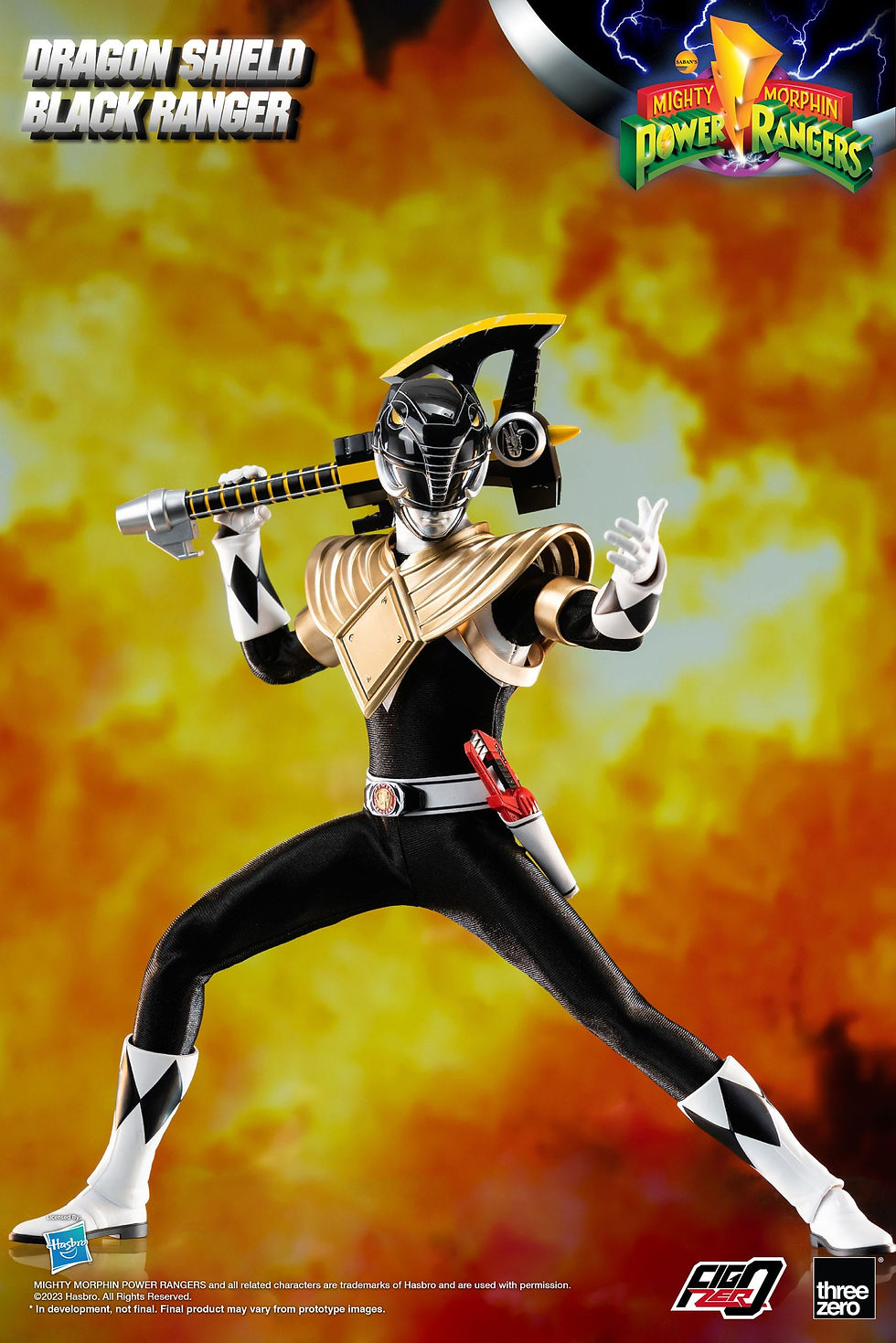 Miniatura: Mighty Morphin Power Rangers FigZero Action Figure 1/6 Dragon Shield Black Range