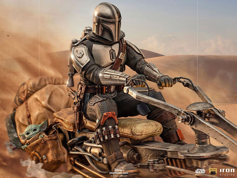 Miniatura: Star Wars The Mandalorian Deluxe 1/10 Mandalorian on Speederbike