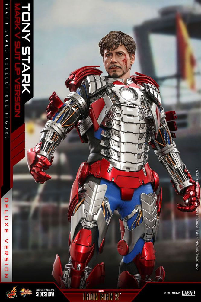 Thumbnail: Iron Man 2 - 1/6 Tony Stark (Mark V Suit Up Version) Deluxe 31 cm