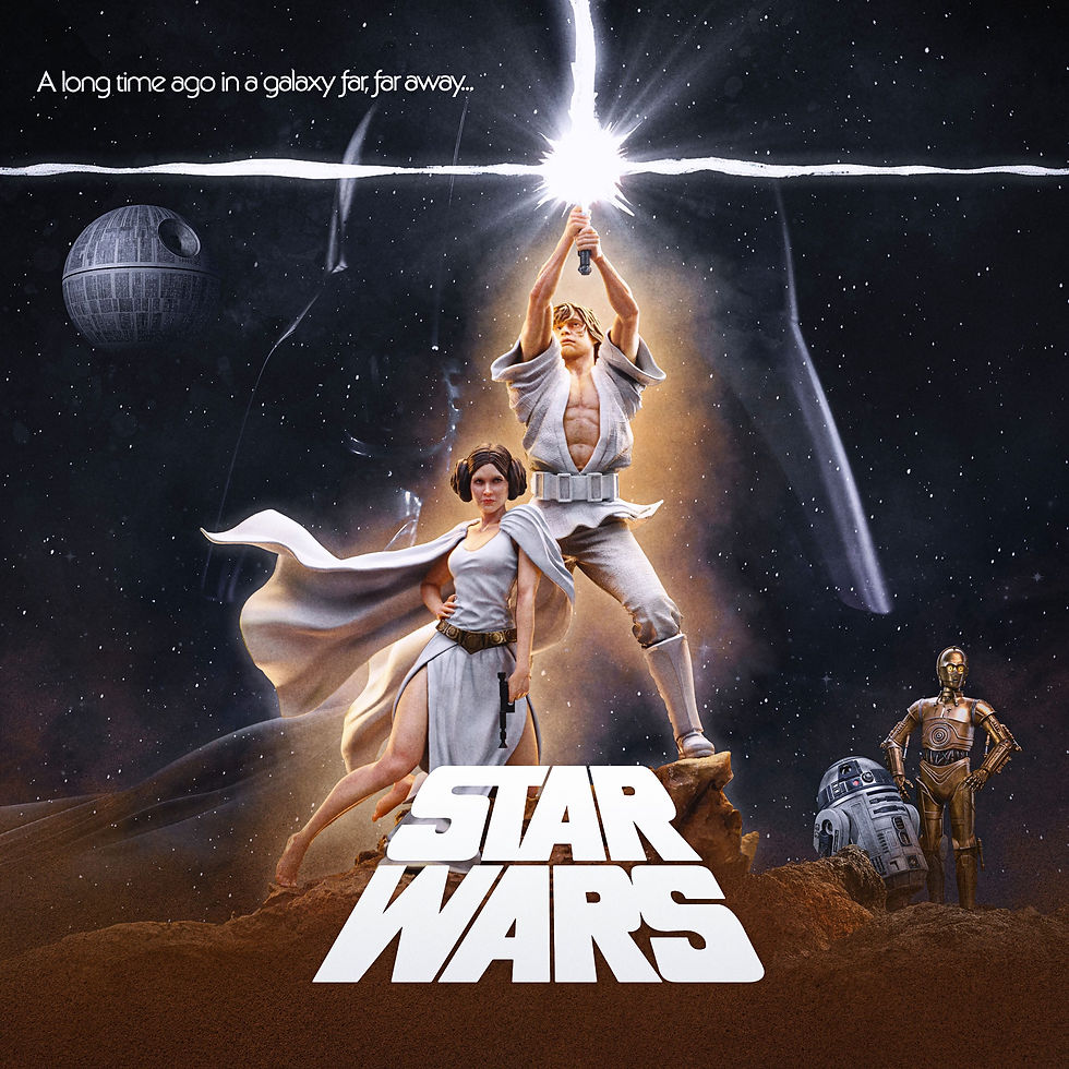 Miniatura: Star Wars Deluxe Art Scale Statue 1/10 Luke and Leia 41 cm