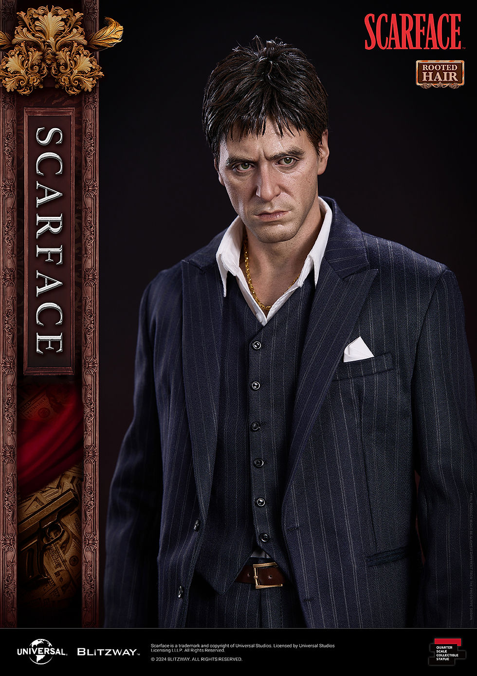 Miniatura: Blitzway Scarface 1/4 Tony Montana Rooted Hair Version 53 cm