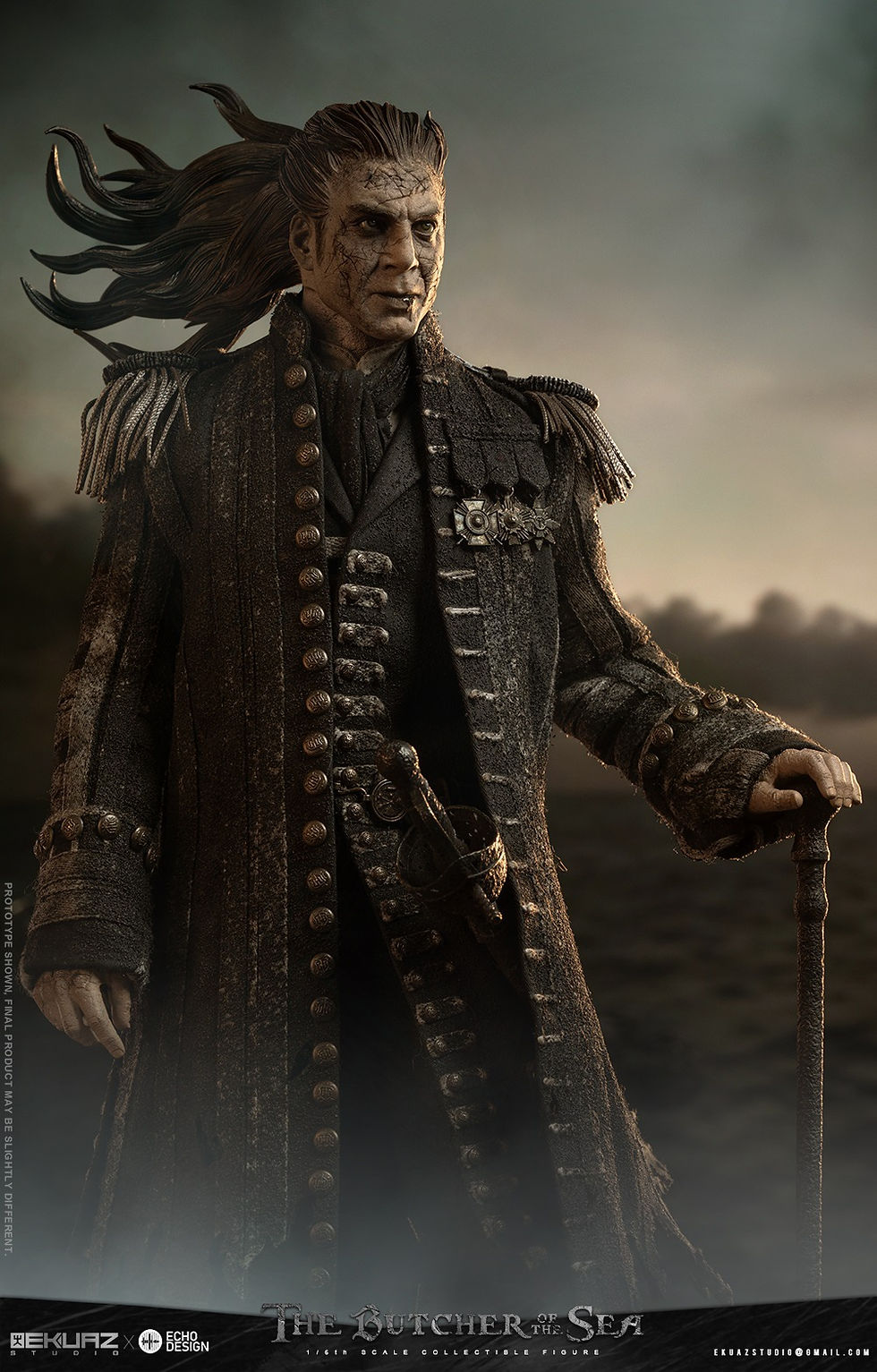 Miniatura: Ekuaz Studio Pirates of Caribbean 1/6 The Butcher  of the  sea  EKS013