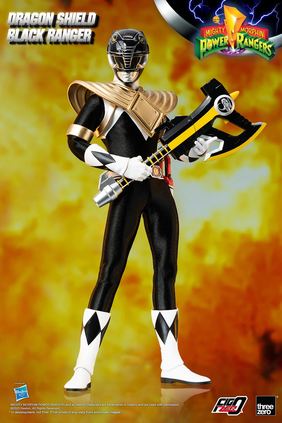 Miniatura: Mighty Morphin Power Rangers FigZero Action Figure 1/6 Dragon Shield Black Range
