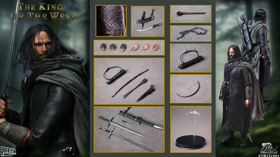 Miniatura: Hell Cat Studios  LOTR 1/12 Aragorn The King of the West DYM202403