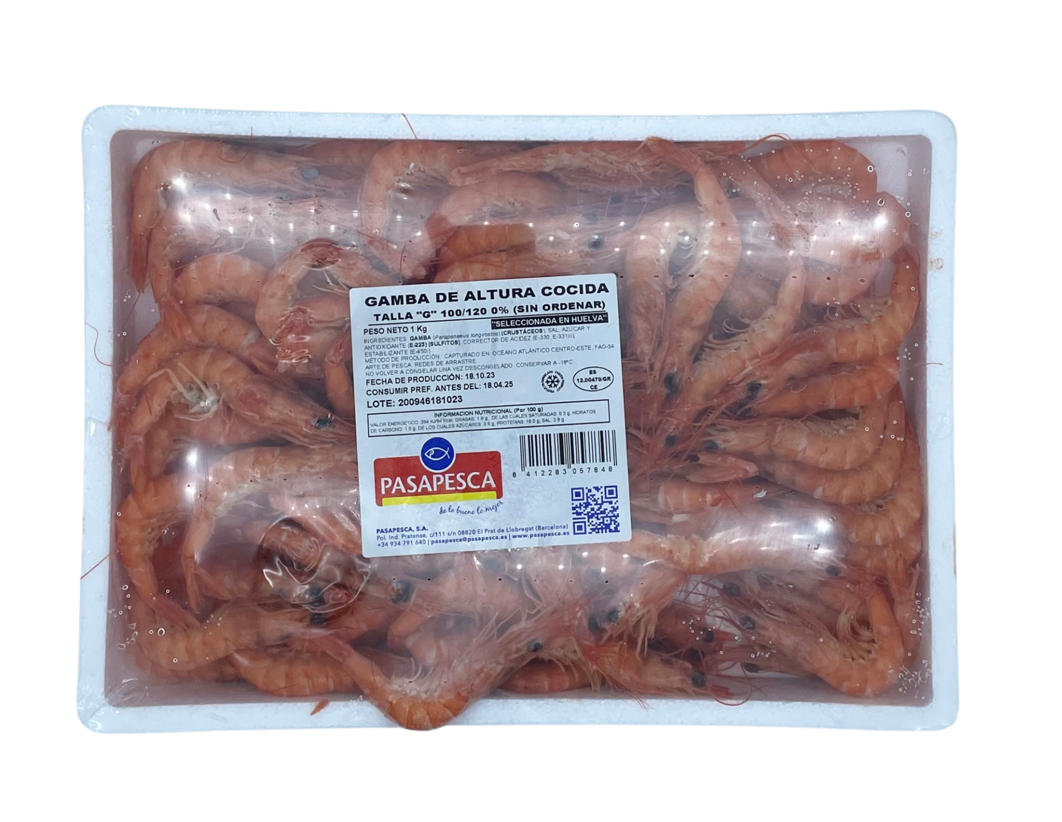 Gamba Blanca cocida 100/120 1kg Frigotienda