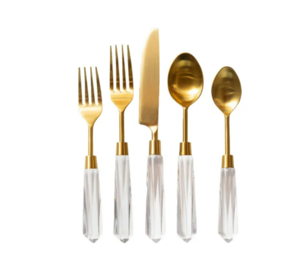 Crystal Cascade Acrylic Handle Flatware