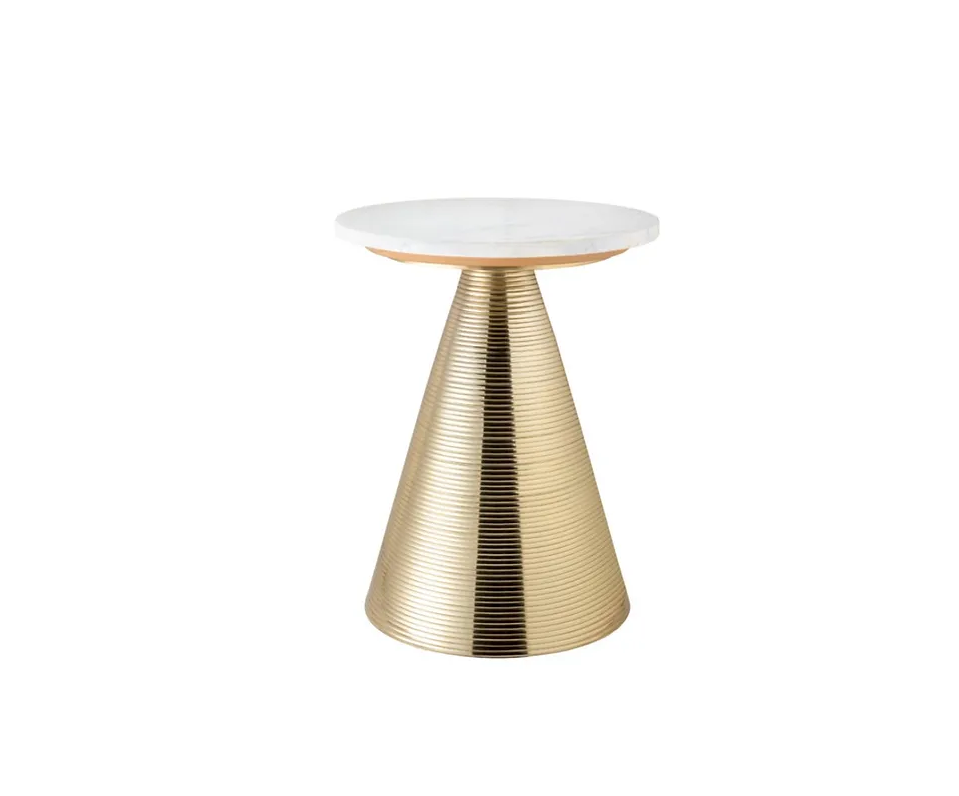 Marble Top Modern Gold Accent Table