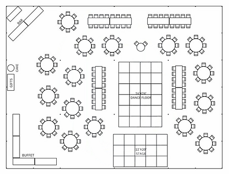 60x80 pole tent layout 