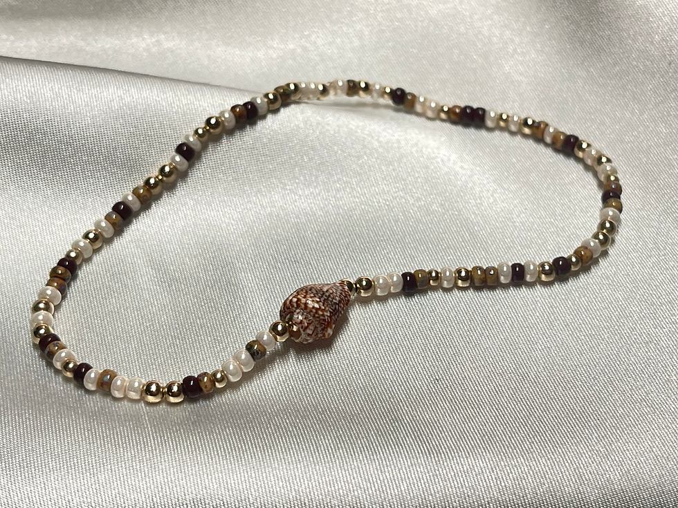 Bronze Seashell Stretchy Anklet