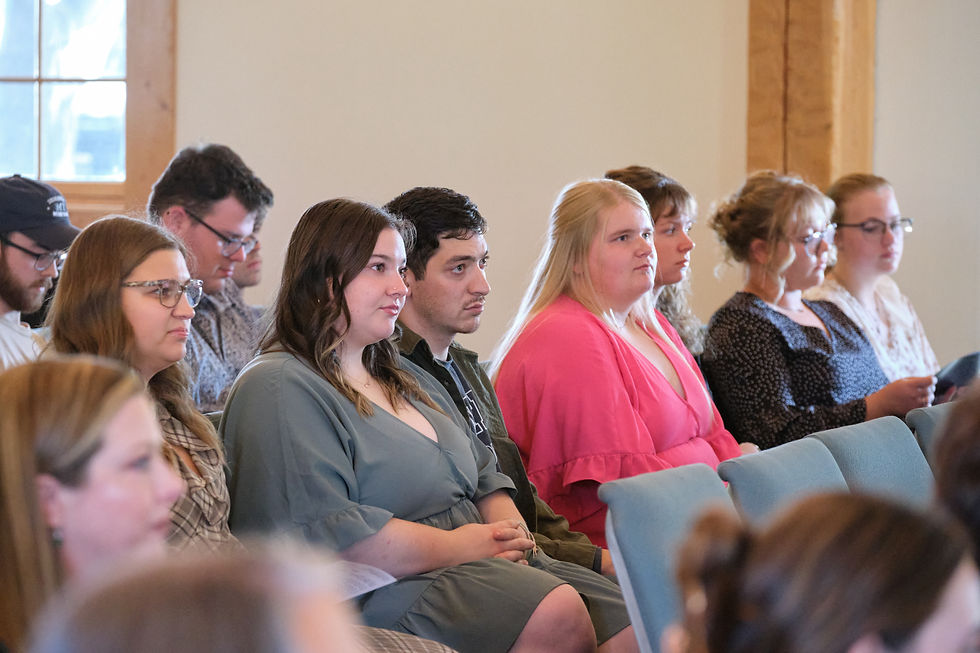Montana Bible College students and alumni listen to the presidential address at the Investiture of MBC's sixth president, Joe King.