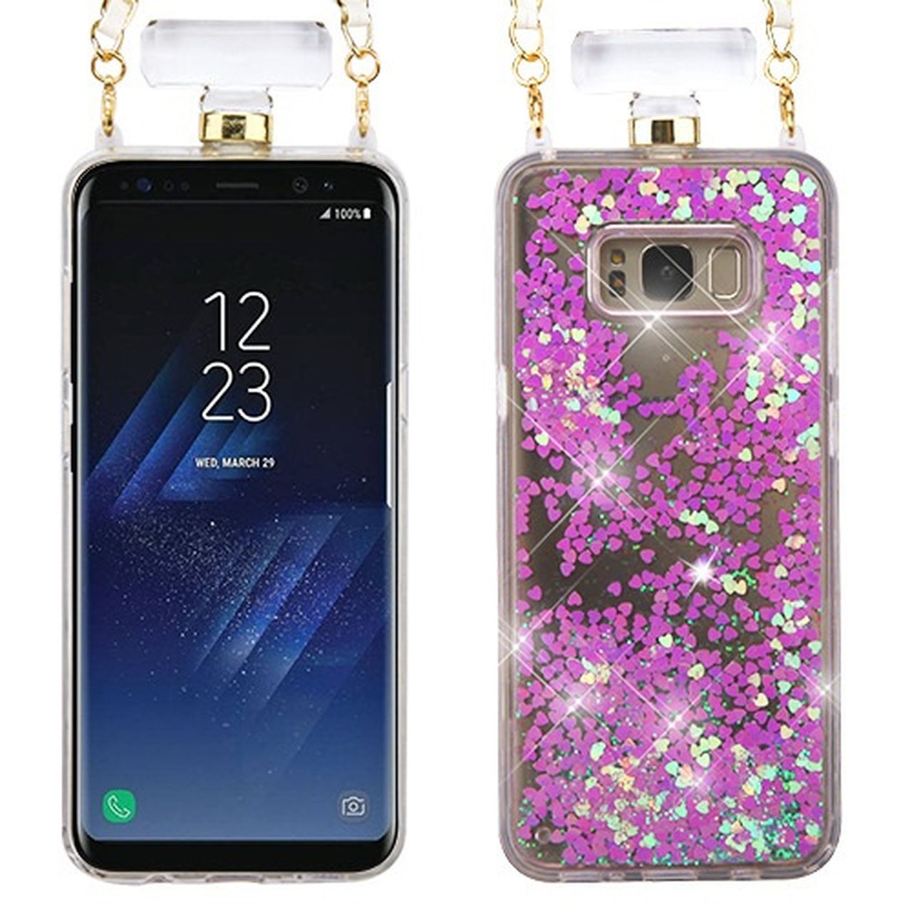 Samsung Galaxy S7 Edge, Quicksand Perfume Bottle Protector - Purple