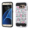 Samsung Galaxy S7 Edge, Hybrid Protector Cover - Striped Pink Roses