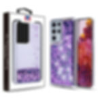 Samsung Galaxy S21 Ultra (7.1), Glitter Hybrid Protector Case - Hearts & Purple