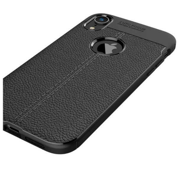 Apple iPhone XR, Litchi Leaf Protective Case - Black