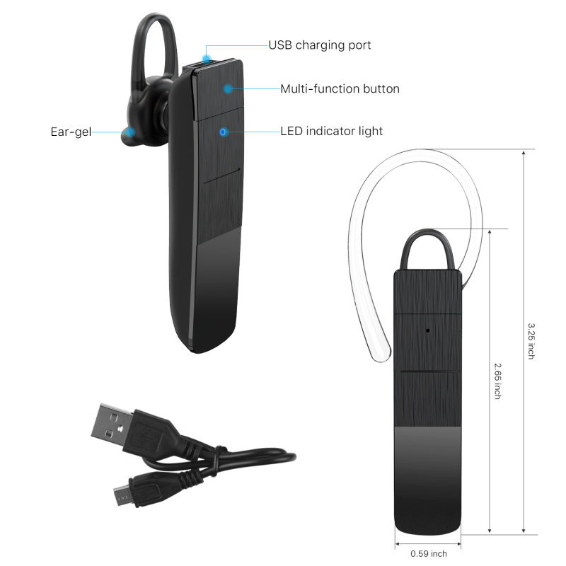 Thumbnail: MyBat Pro Mono Bluetooth Headset - Black