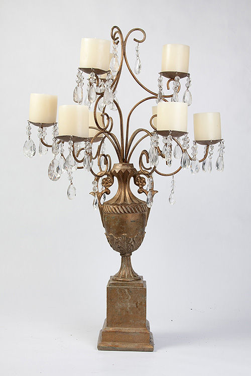 CASTIÇAL VASO DOURADO 9 VELAS