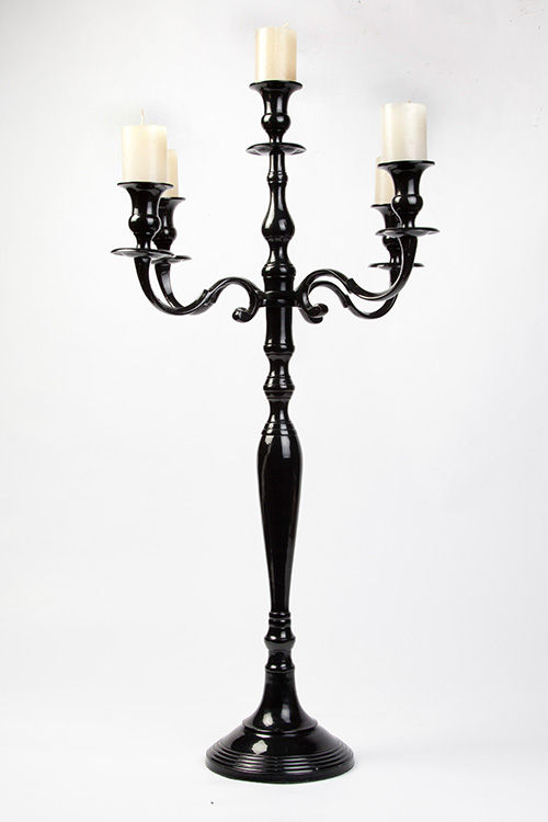 CASTIÇAL PRETO 5 VELAS