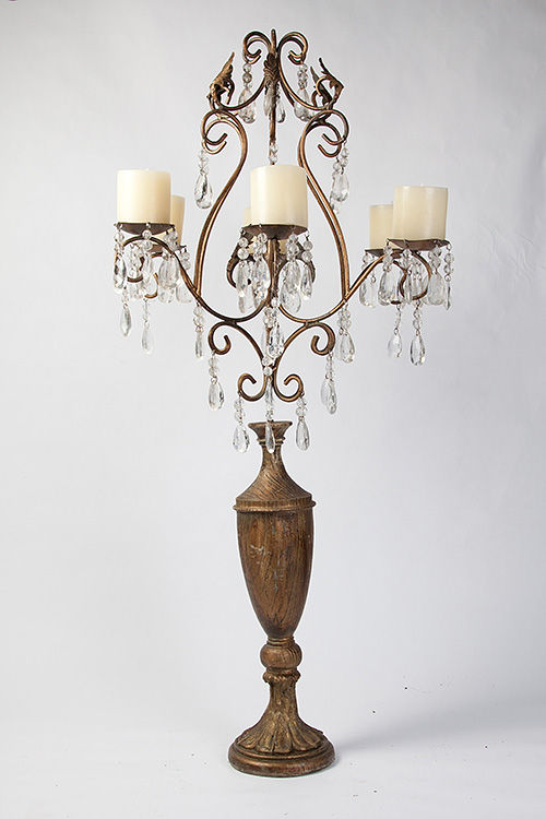 CASTIÇAL GENOVA DOURADO 6 VELAS