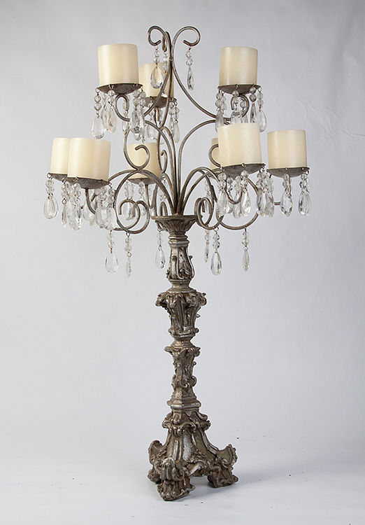 CASTIÇAL BARROCO PRATA 9 VELAS