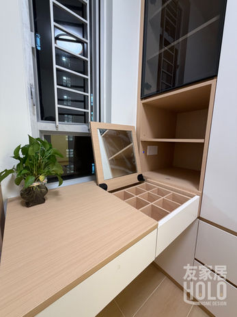 安樺苑407呎居屋主人房梳妝枱及收納設計